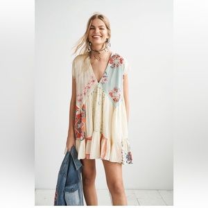 Free people small mended with scarves mini dress